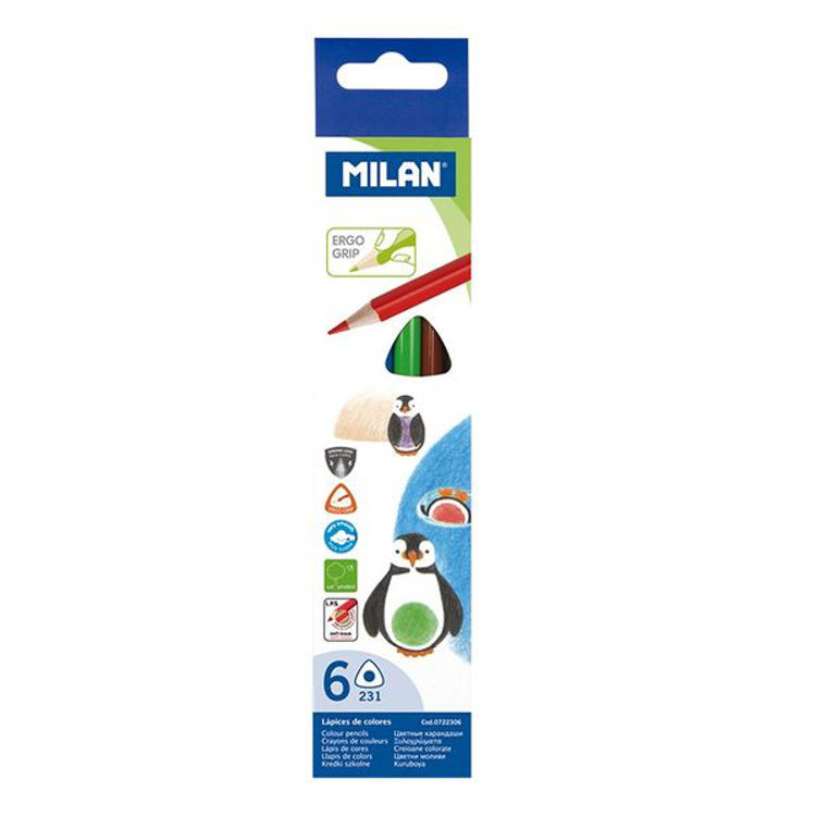 Picture of 0722306-Box of 6 triangular colored pencils